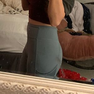 sea foam green leggings with mesh